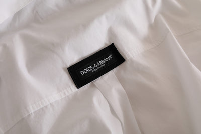 Chemise décontractée à manches longues en coton blanc avec logo Dolce &amp; Gabbana