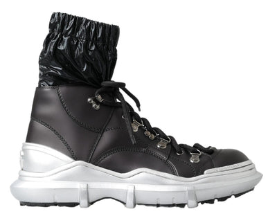 Dolce &amp; Gabbana Zwarte Nylon Galileo High Top Sneakers Schoenen