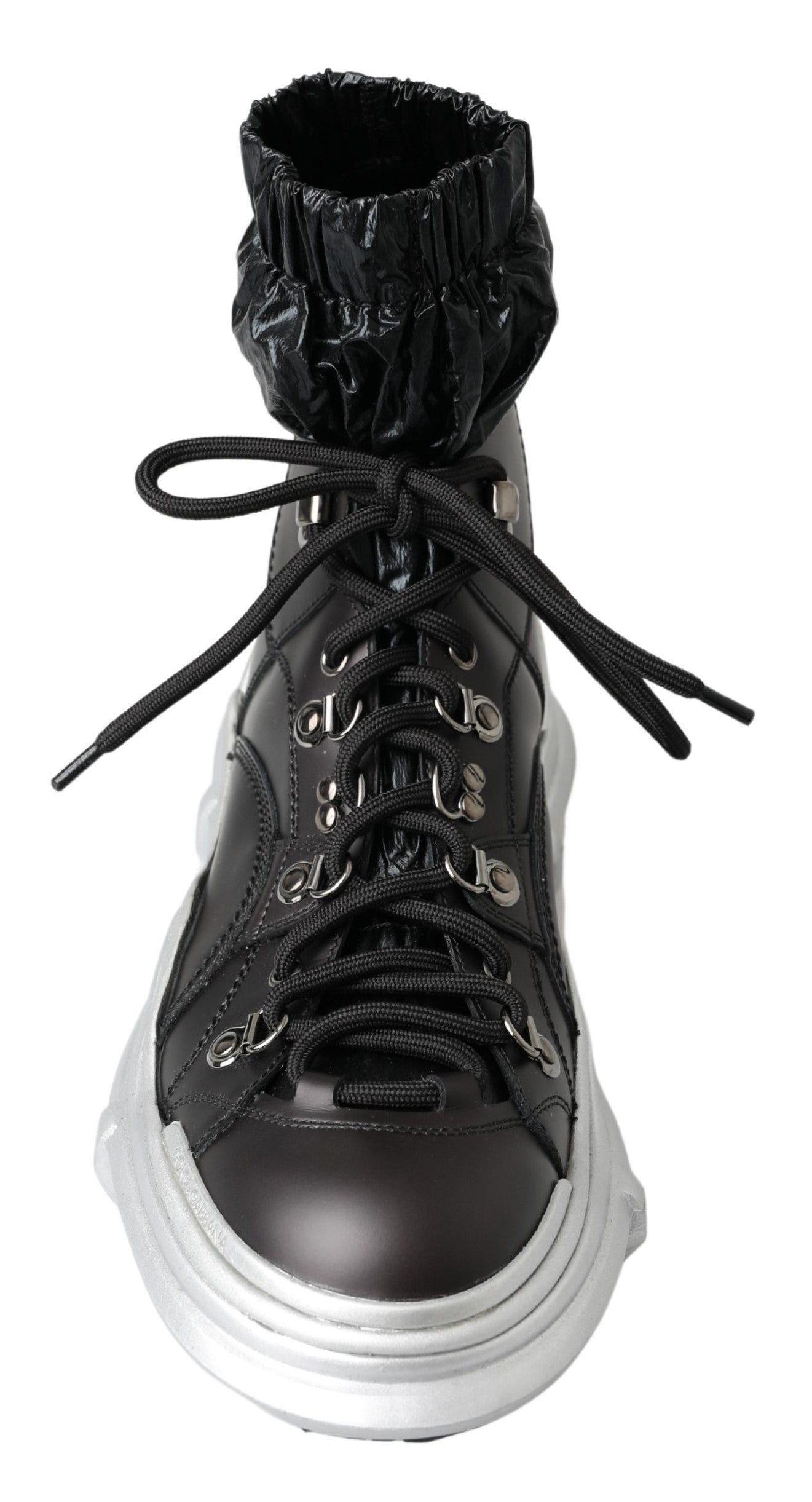 Dolce &amp; Gabbana Zwarte Nylon Galileo High Top Sneakers Schoenen