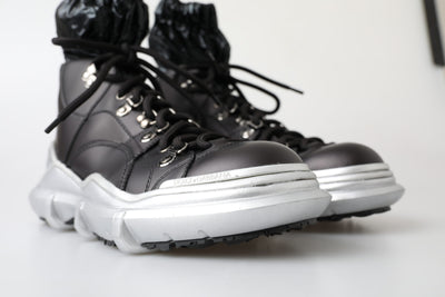 Dolce &amp; Gabbana Zwarte Nylon Galileo High Top Sneakers Schoenen