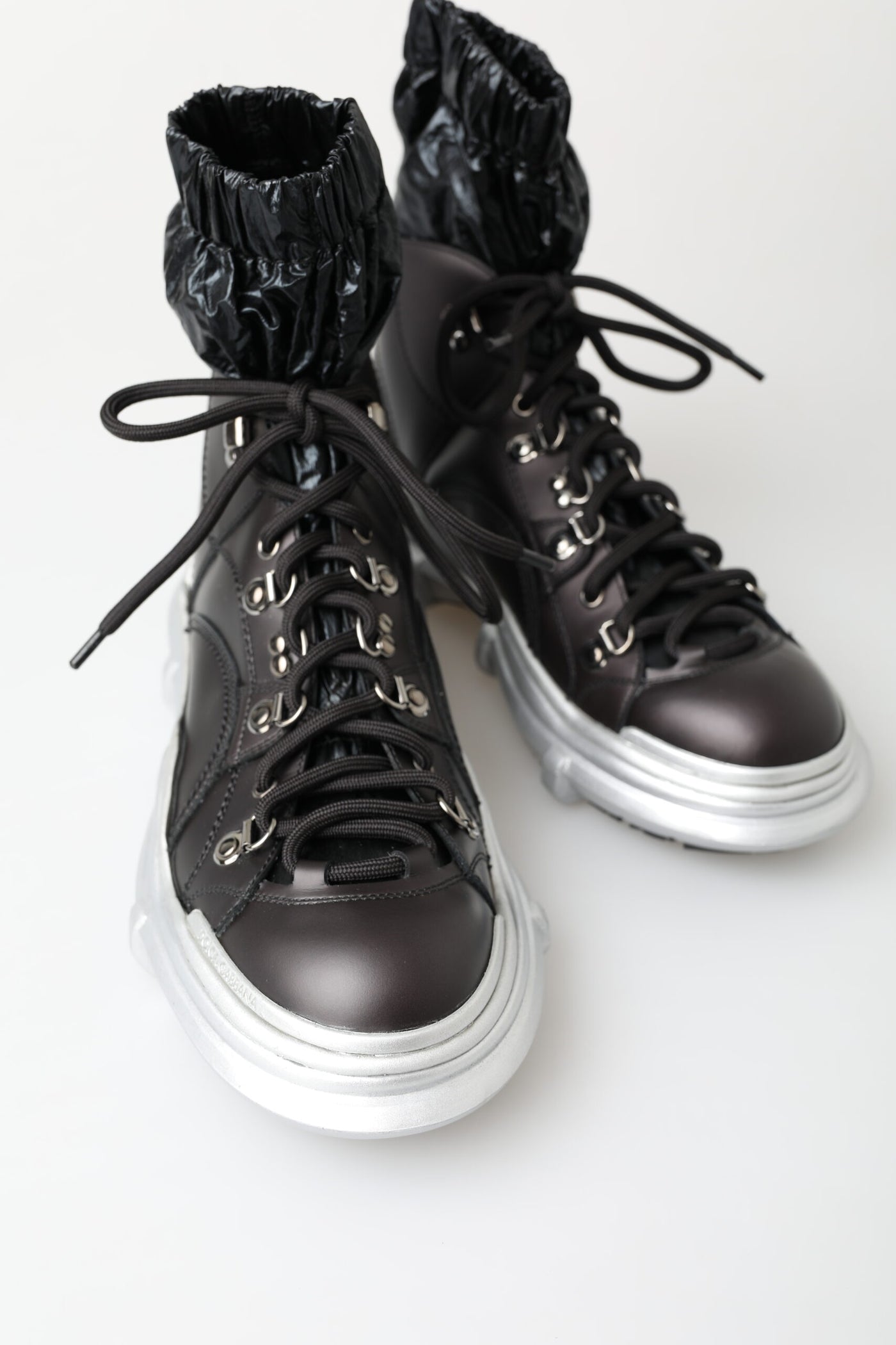 Dolce &amp; Gabbana Zwarte Nylon Galileo High Top Sneakers Schoenen