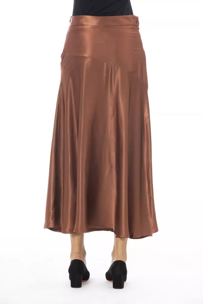 Jupe femme en viscose marron Alpha Studio