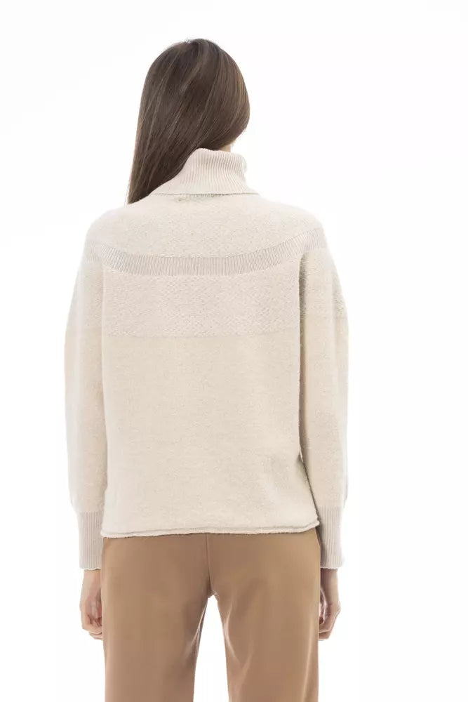 Pull en laine beige pour femme Alpha Studio