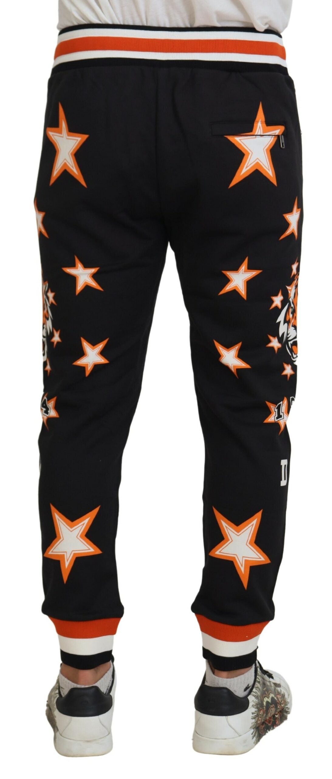 Dolce &amp; Gabbana Zwart Oranje Sterrenbroek Sportbroek