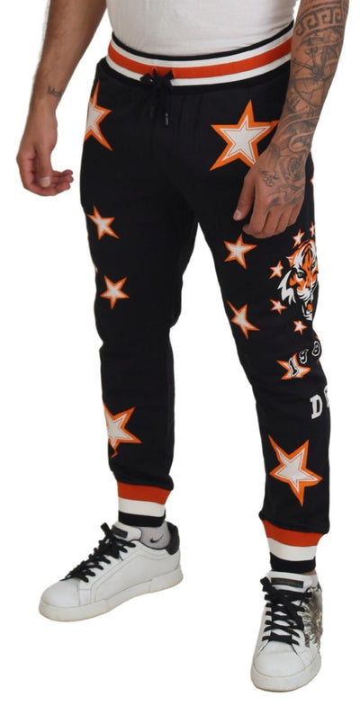 Dolce &amp; Gabbana Zwart Oranje Sterrenbroek Sportbroek