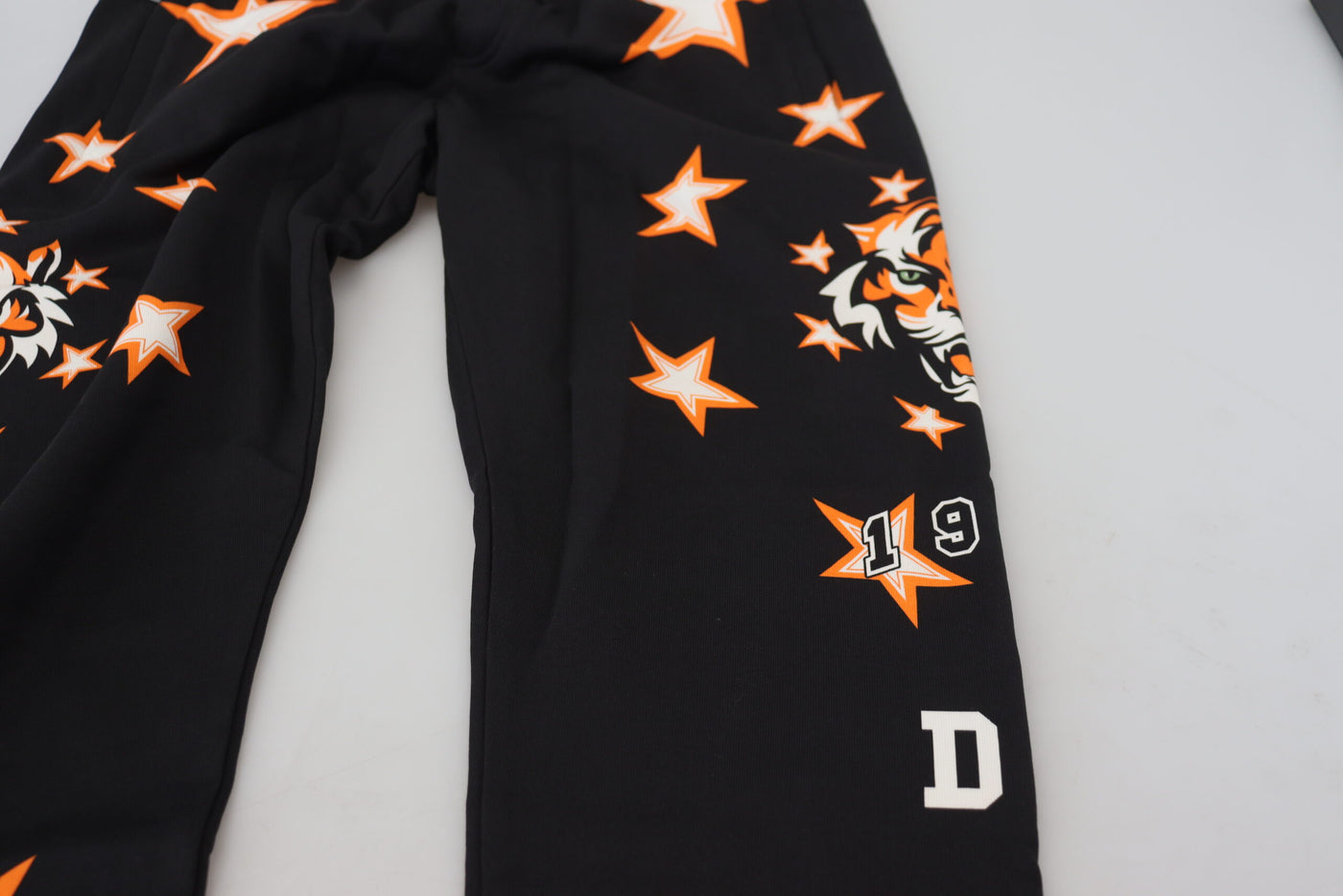 Dolce &amp; Gabbana Zwart Oranje Sterrenbroek Sportbroek