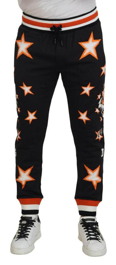 Dolce &amp; Gabbana Zwart Oranje Sterrenbroek Sportbroek