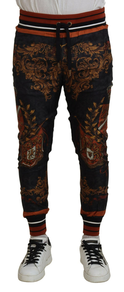 Dolce &amp; Gabbana Grijze Zijden Barok Kroonbroek Sportbroek