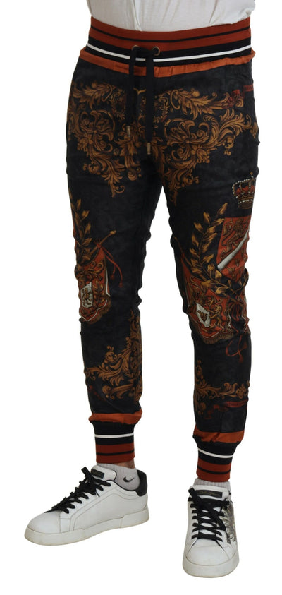 Dolce &amp; Gabbana Grijze Zijden Barok Kroonbroek Sportbroek