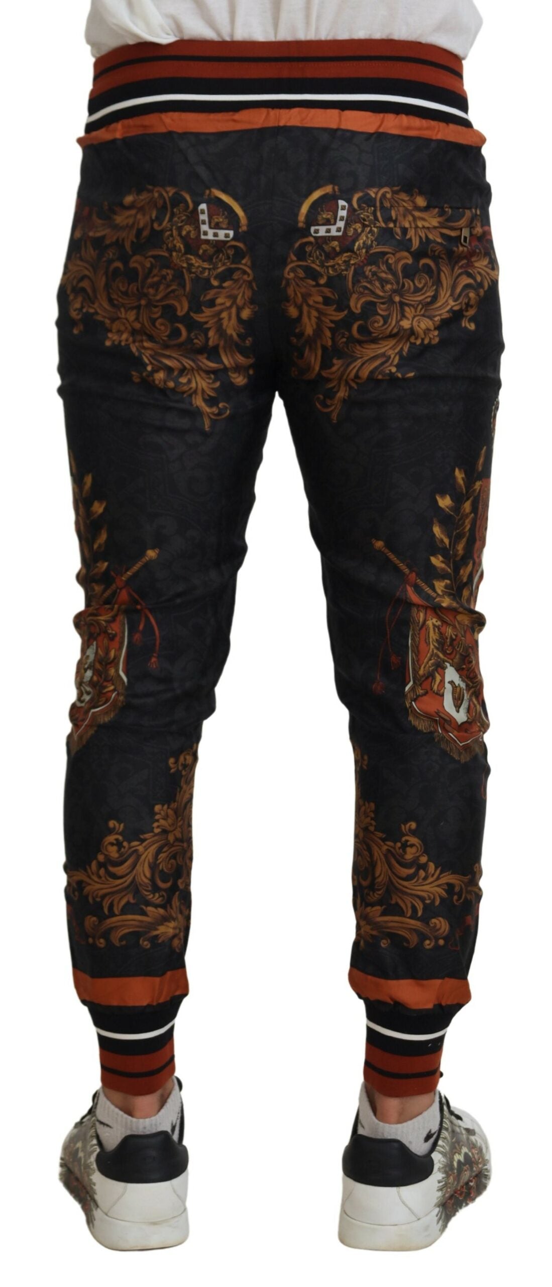 Dolce &amp; Gabbana Grijze Zijden Barok Kroonbroek Sportbroek