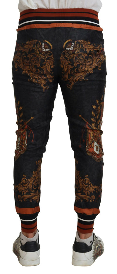 Dolce &amp; Gabbana Grijze Zijden Barok Kroonbroek Sportbroek