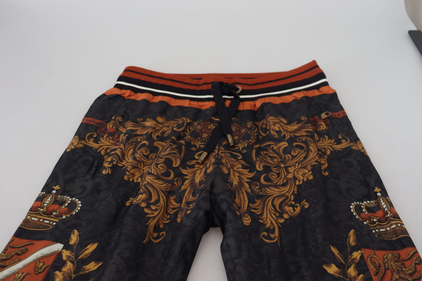 Dolce &amp; Gabbana Grijze Zijden Barok Kroonbroek Sportbroek