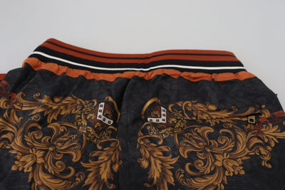 Dolce &amp; Gabbana Grijze Zijden Barok Kroonbroek Sportbroek