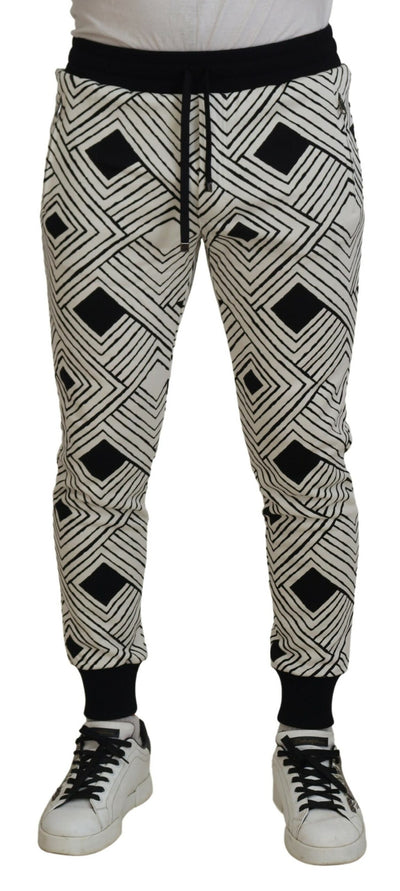 Dolce &amp; Gabbana Zwart Wit Katoenen Broek Sportbroek