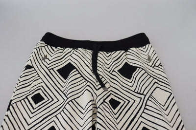 Dolce &amp; Gabbana Zwart Wit Katoenen Broek Sportbroek