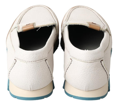 Dolce &amp; Gabbana Witte Leren Loafers Mocassins Schoenen