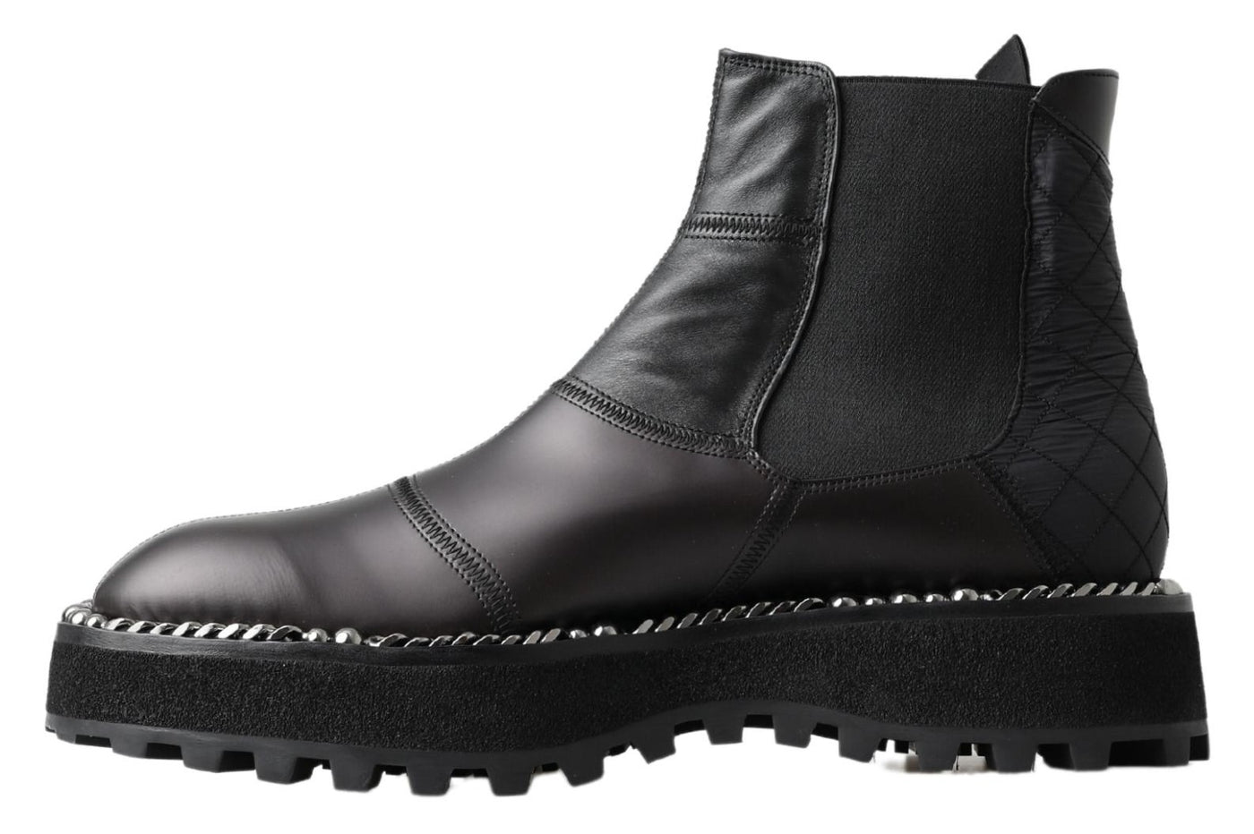 Dolce &amp; Gabbana Zwarte Leren Instappers met Stretch