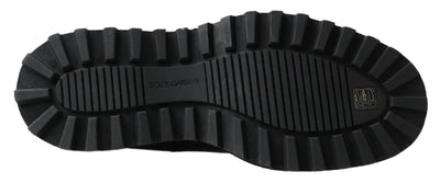 Dolce &amp; Gabbana Zwarte Leren Instappers met Stretch