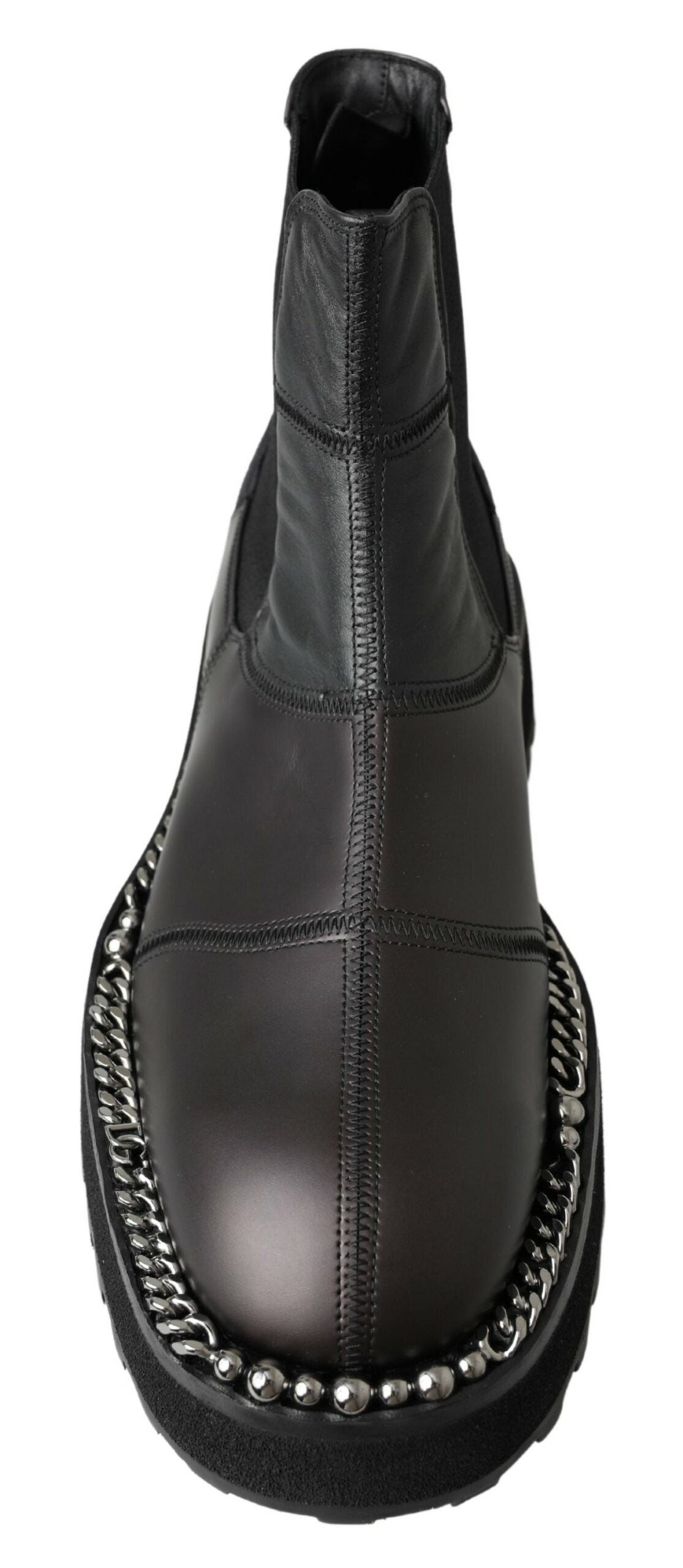 Dolce &amp; Gabbana Zwarte Leren Instappers met Stretch