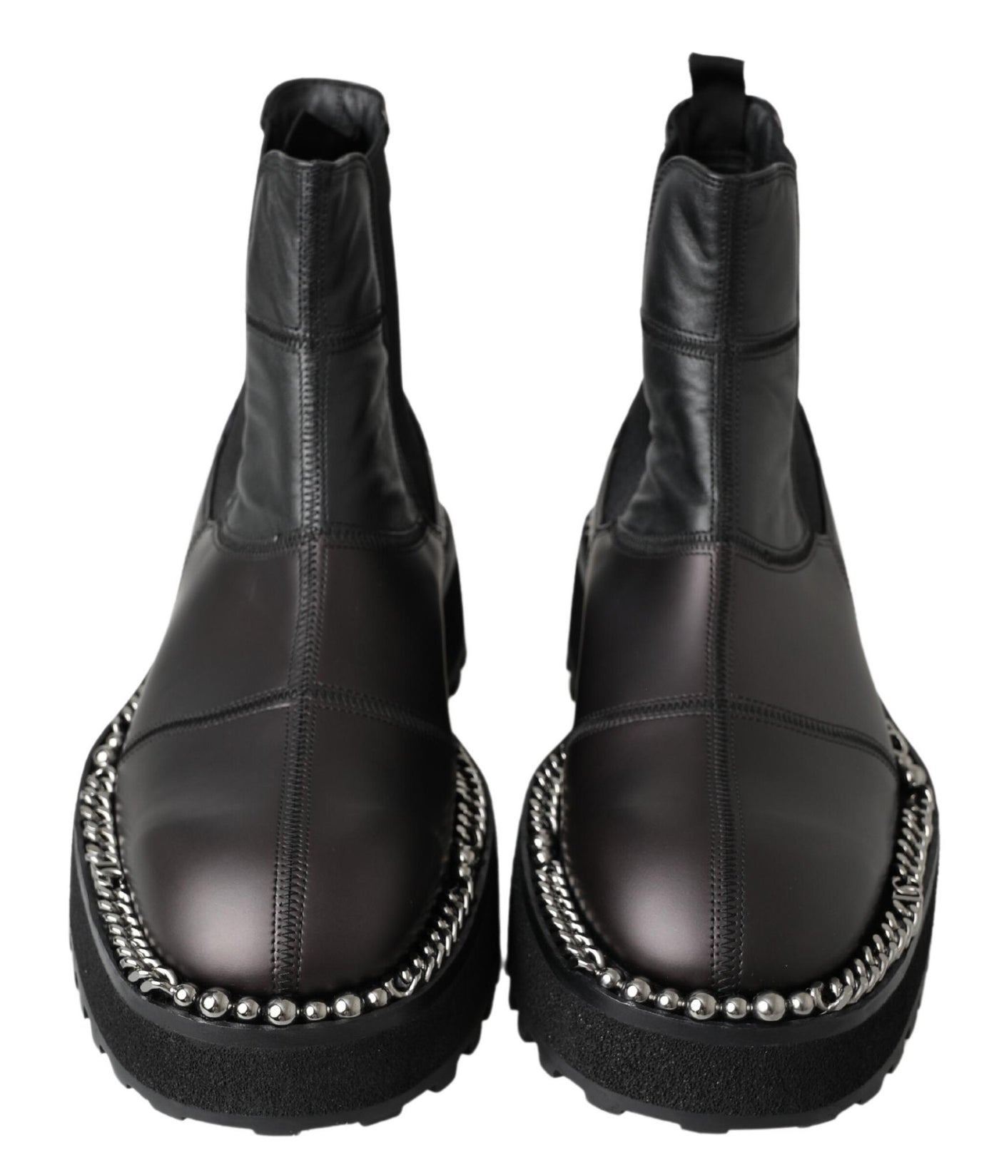 Dolce &amp; Gabbana Zwarte Leren Instappers met Stretch