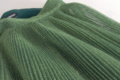 Jupe plissée taille haute trapèze vert métallisé Dolce &amp; Gabbana