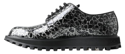 Dolce &amp; Gabbana Zwart Wit Derby Lakleren Schoenen