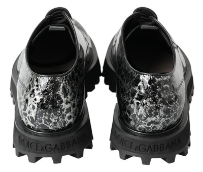 Dolce &amp; Gabbana Zwart Wit Derby Lakleren Schoenen