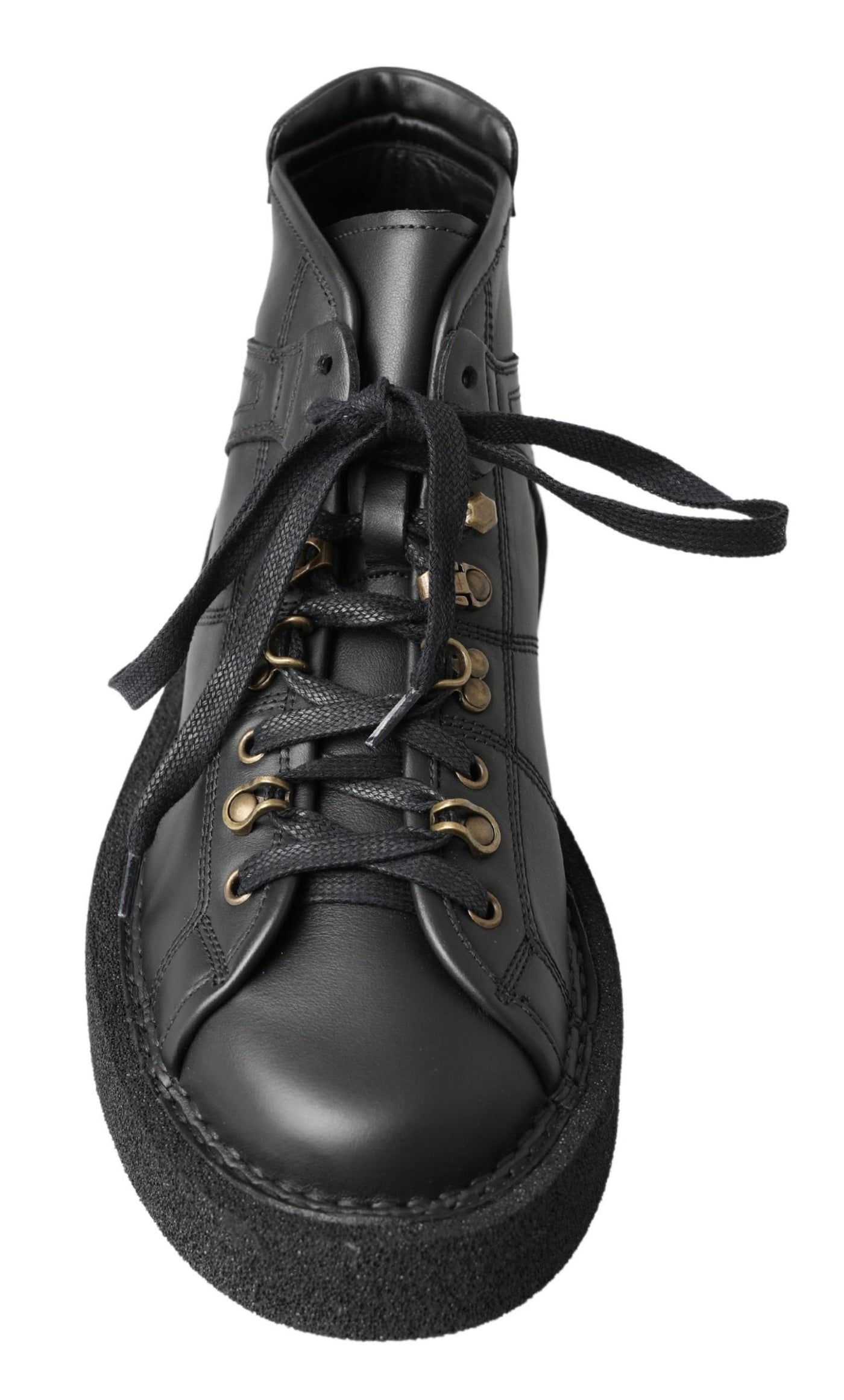 Dolce &amp; Gabbana Zwarte Leren Instappers met Stretch
