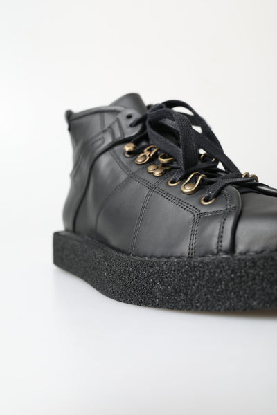 Dolce &amp; Gabbana Zwarte Leren Instappers met Stretch