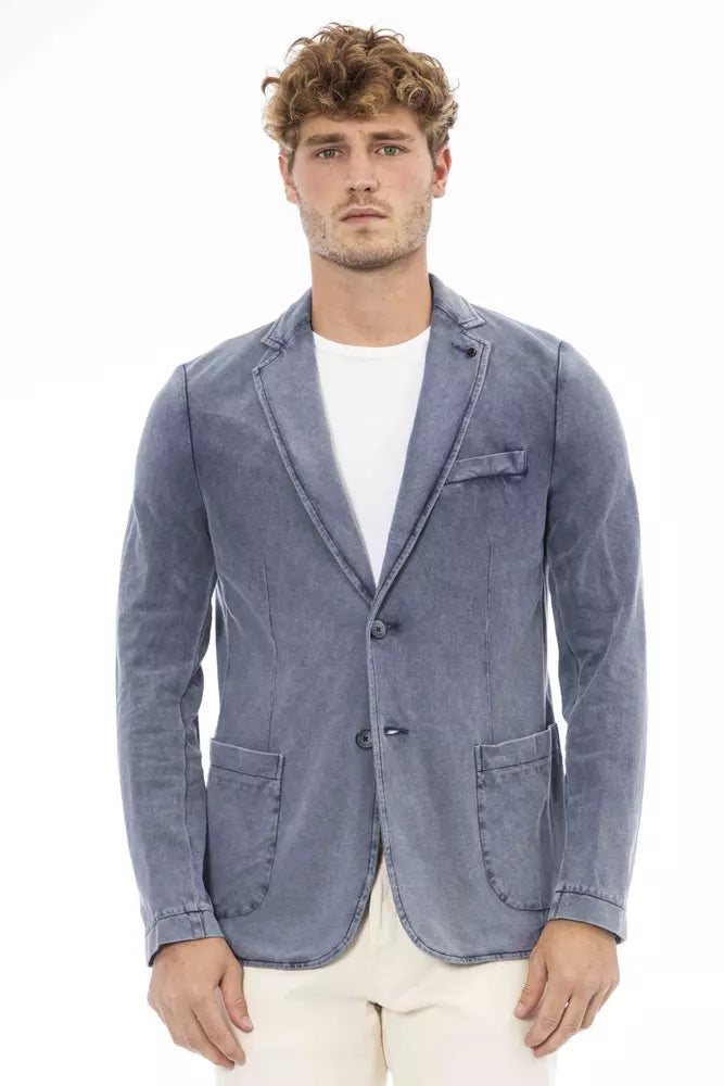 Distretto12 Blauw Katoenen Heren Blazer