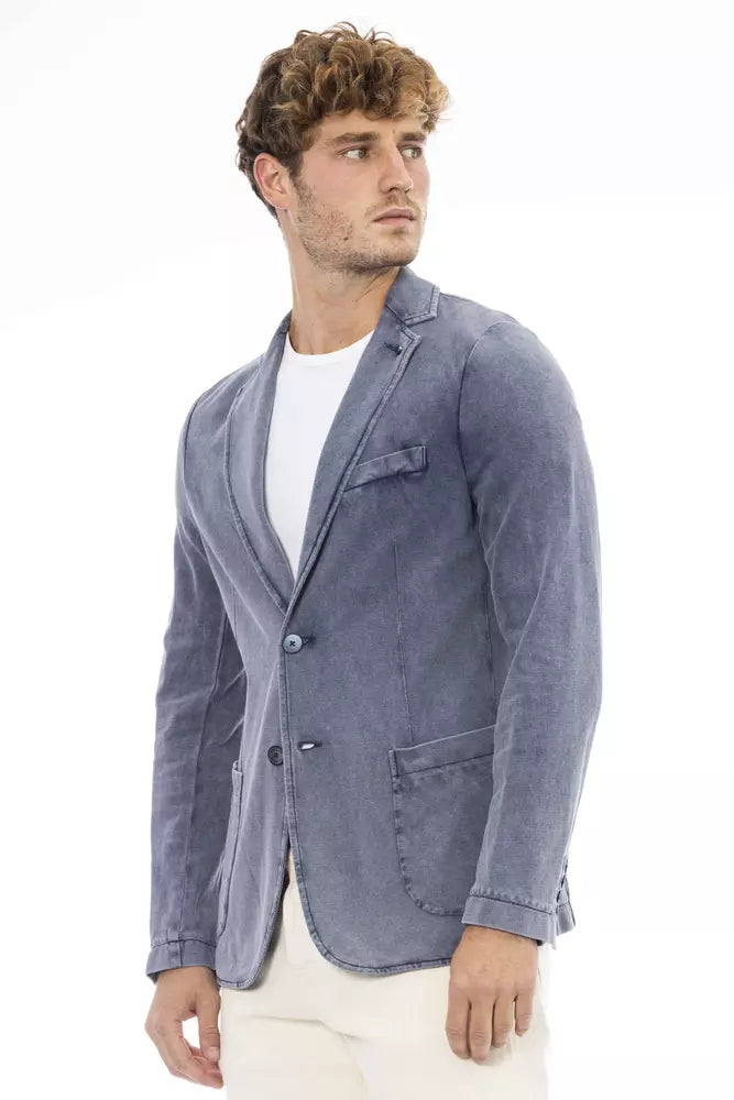 Distretto12 Blauw Katoenen Heren Blazer