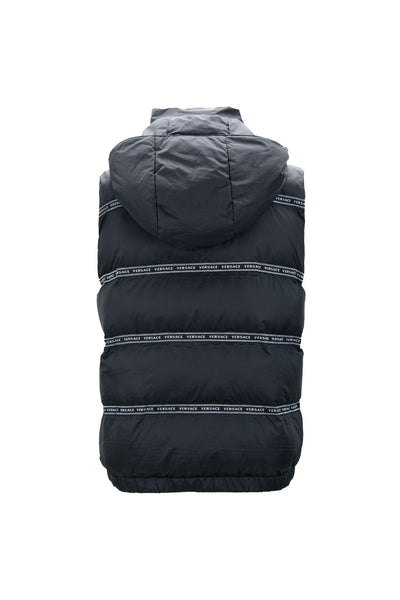 Versace Elegant zwart logobandvest met afneembare capuchon
