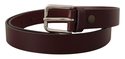 Ceinture Dolce &amp; Gabbana en cuir de veau marron avec boucle en métal argenté