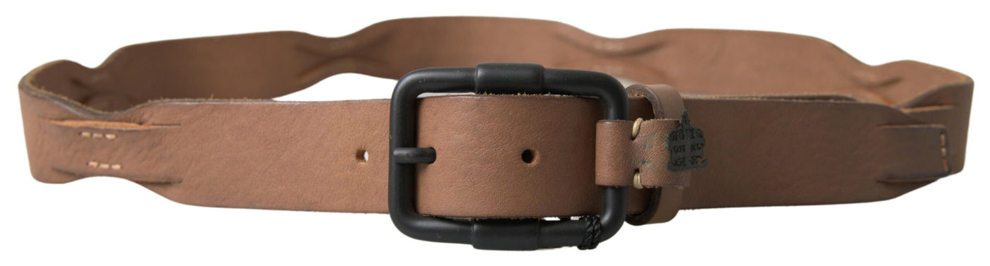 Ermanno Scervino Ceinture en cuir marron avec boucle en métal pour homme
