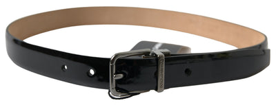 Ceinture Dolce &amp; Gabbana en cuir de veau noir avec boucle en métal pour homme