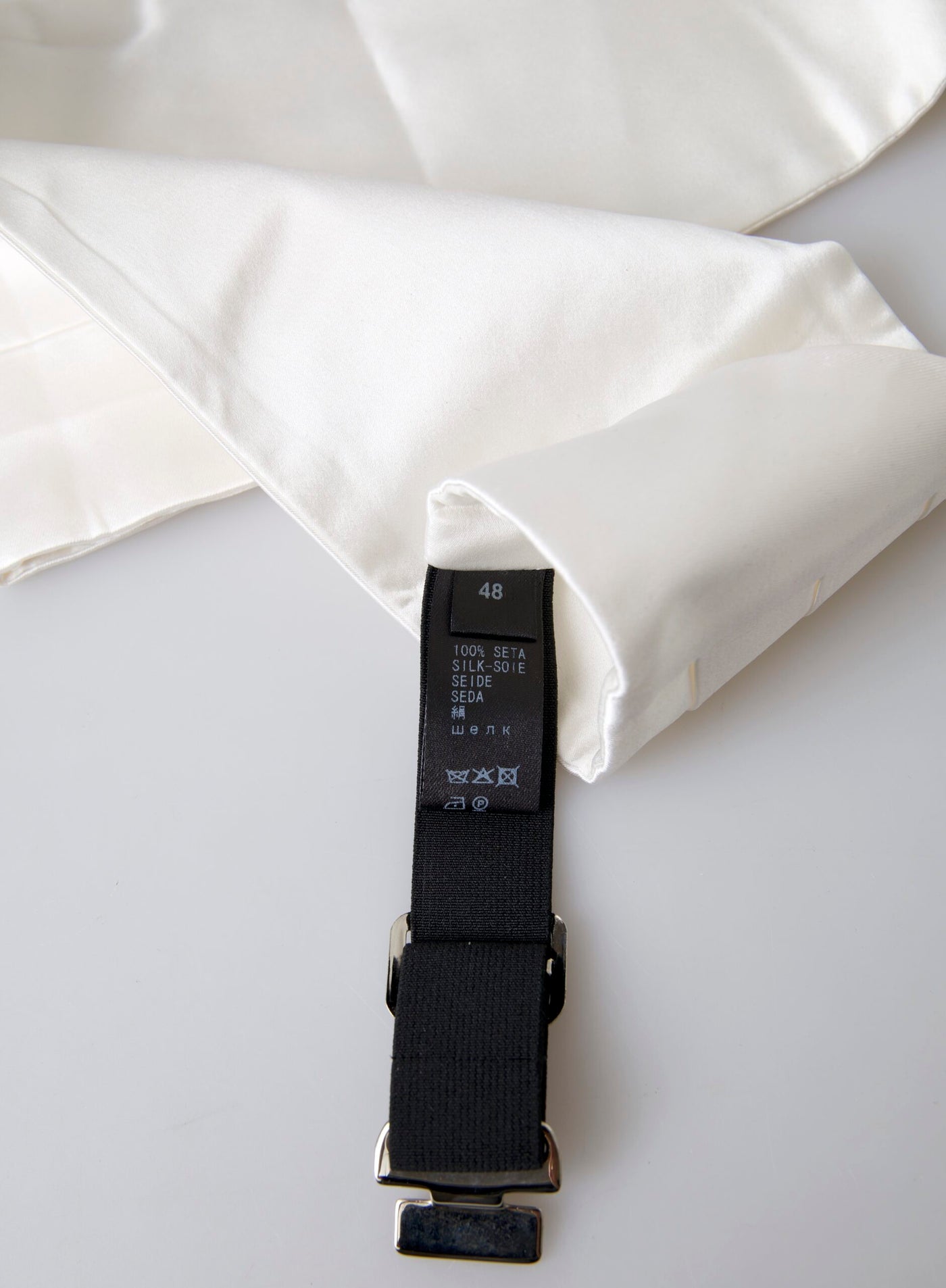 Ceinture large en soie blanche Dolce &amp; Gabbana pour homme