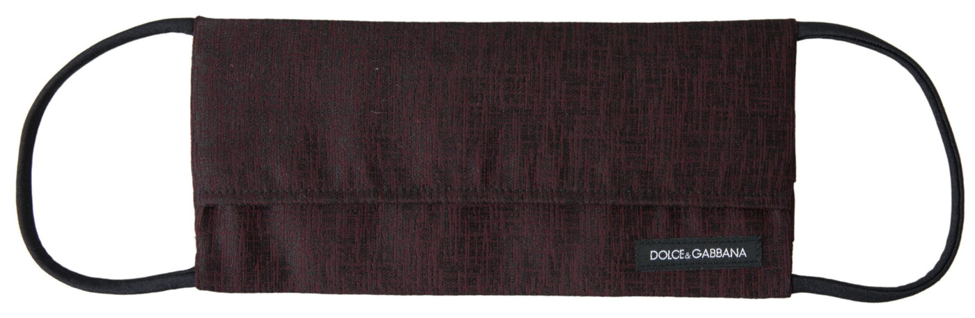 Masque facial plissé marron Dolce &amp; Gabbana avec élastiques et attaches pour les oreilles