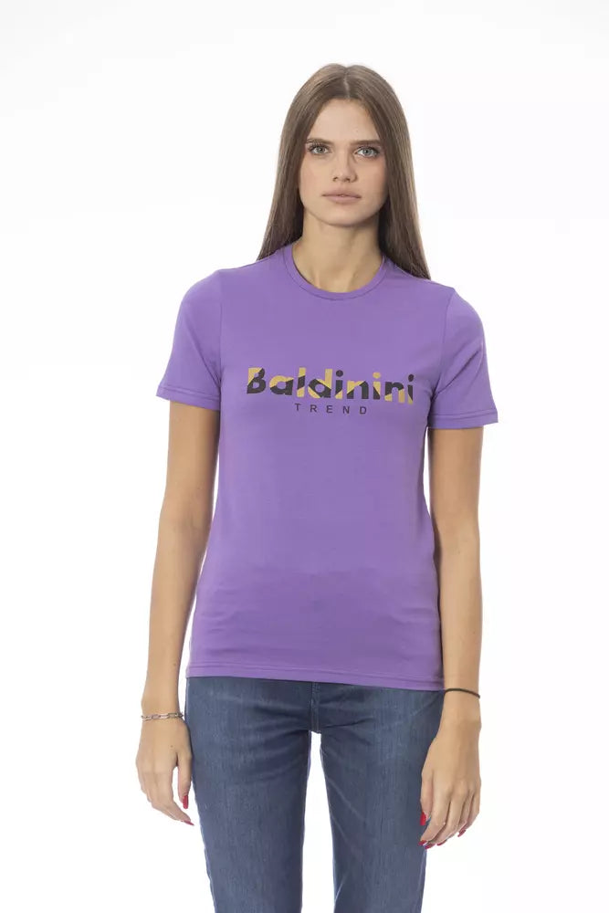T-shirt femme en coton violet tendance Baldinini