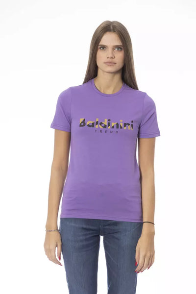 T-shirt femme en coton violet tendance Baldinini