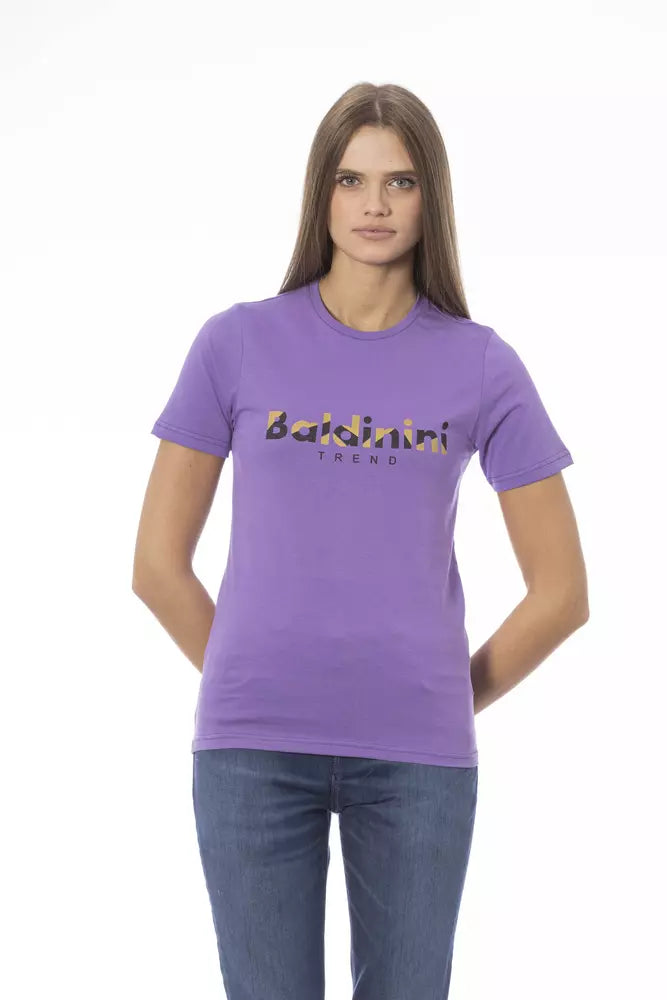 T-shirt femme en coton violet tendance Baldinini