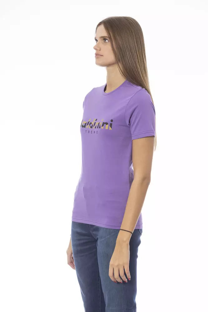 T-shirt femme en coton violet tendance Baldinini