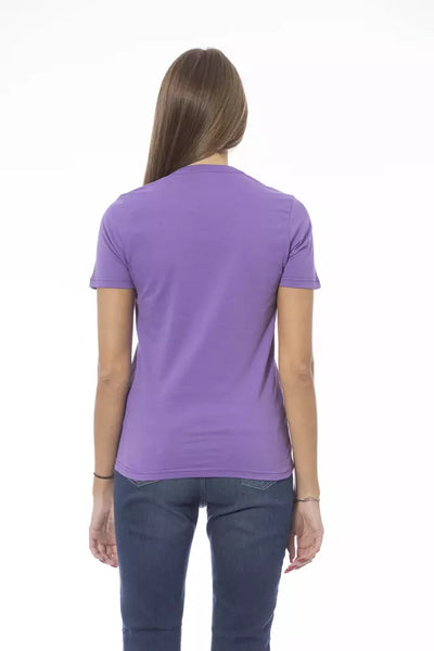 T-shirt femme en coton violet tendance Baldinini