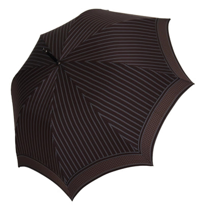 Parapluie pliable Sartoria Dolce &amp; Gabbana avec poignée en cuir rayé marron