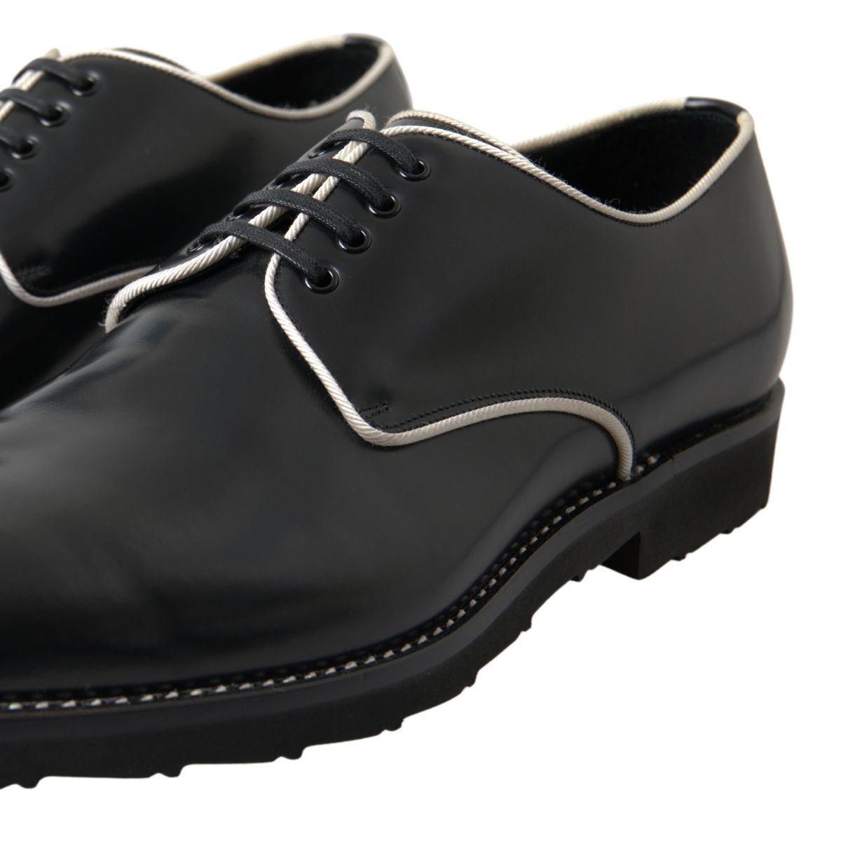 Dolce &amp; Gabbana Zwart Wit Leren Formele Schoenen
