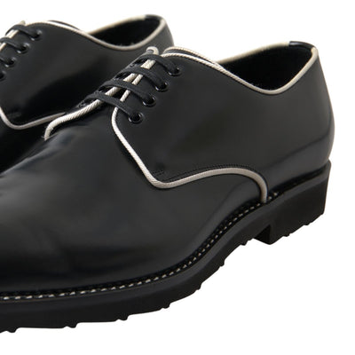 Dolce &amp; Gabbana Zwart Wit Leren Formele Schoenen