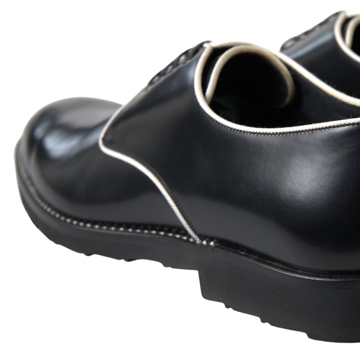 Dolce &amp; Gabbana Zwart Wit Leren Formele Schoenen