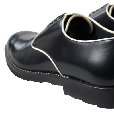 Dolce &amp; Gabbana Zwart Wit Leren Formele Schoenen