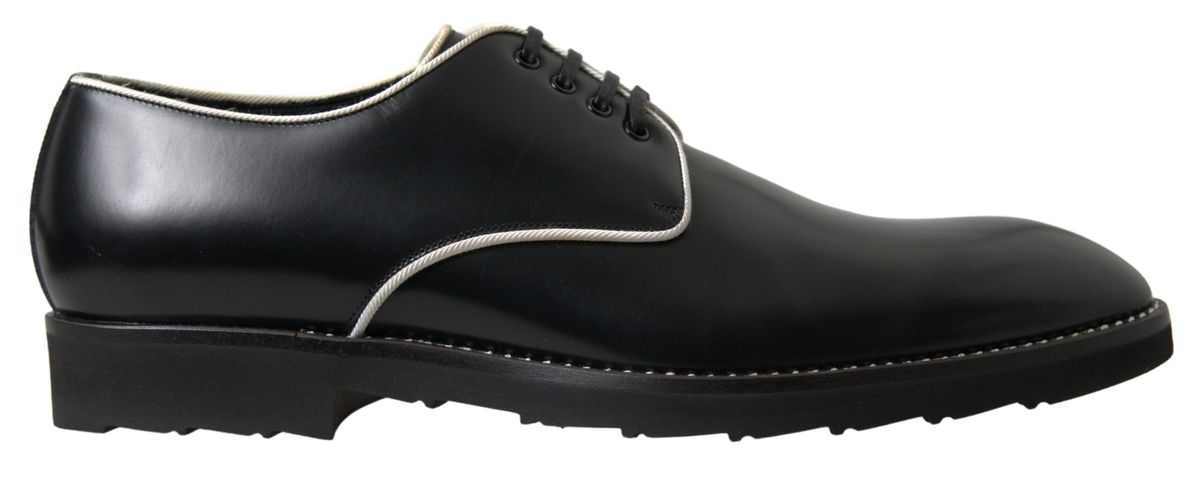 Dolce &amp; Gabbana Zwart Wit Leren Formele Schoenen