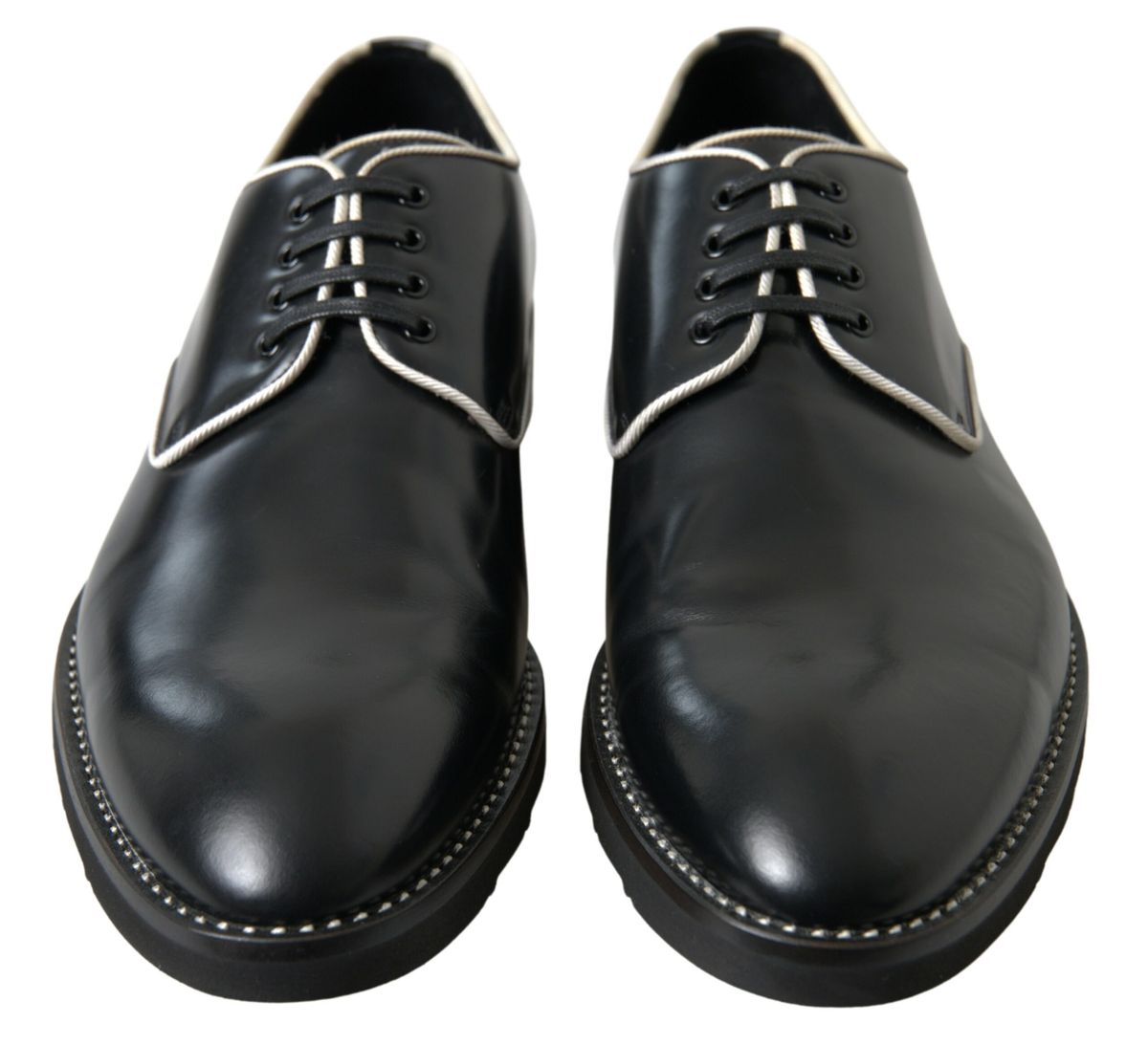 Dolce &amp; Gabbana Zwart Wit Leren Formele Schoenen
