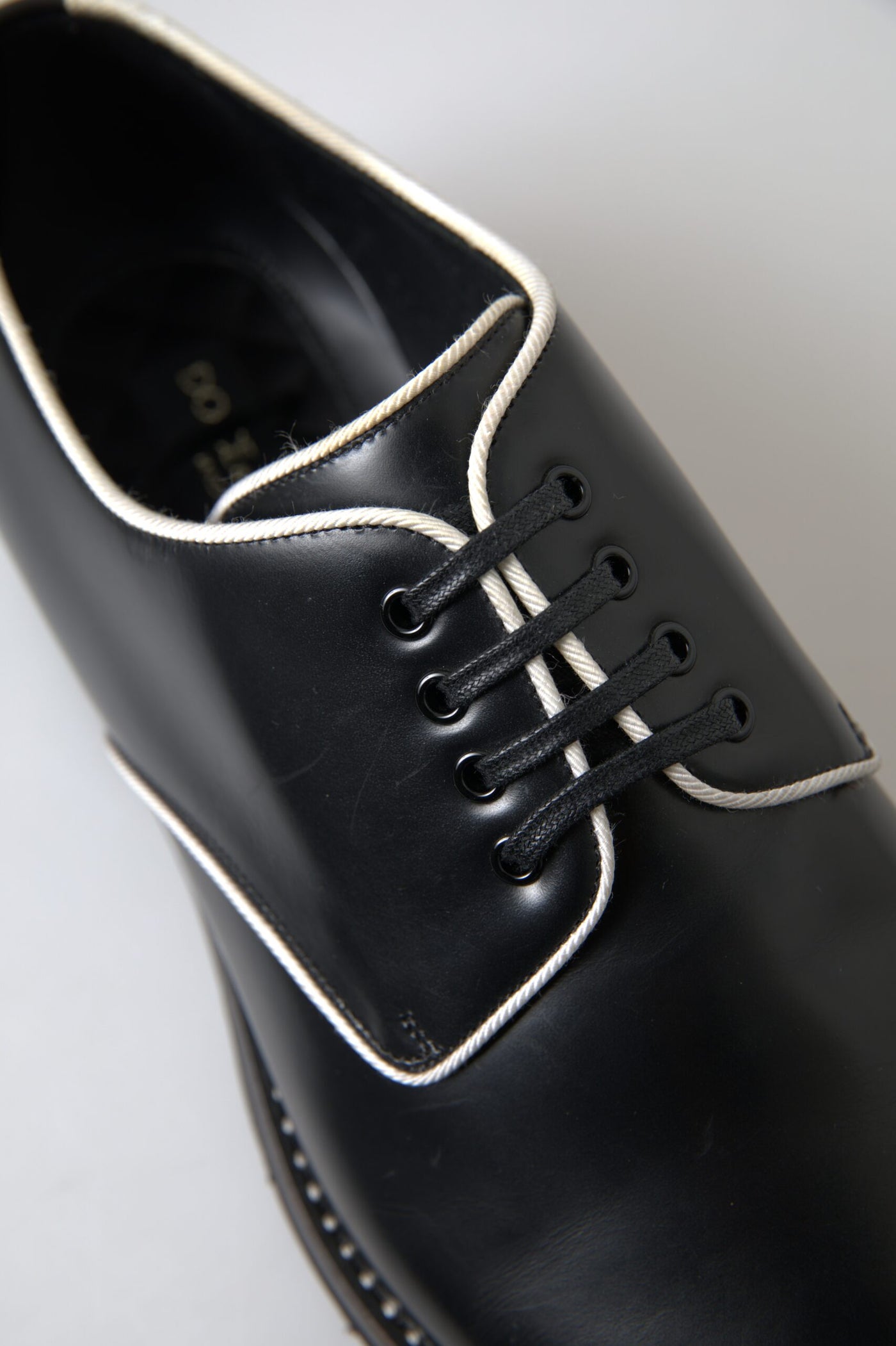 Dolce &amp; Gabbana Zwart Wit Leren Formele Schoenen